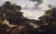 Jacob van Ruisdael Landscape with a footbridge china oil painting reproduction